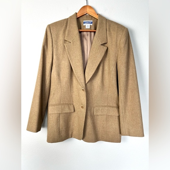 Vintage Pendleton Wool Blazer in Camel Classic Preppy Academia‎ Style Size Large - Picture 1 of 6